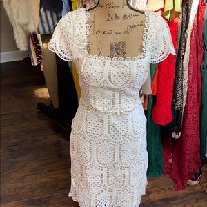 Cream and white dress